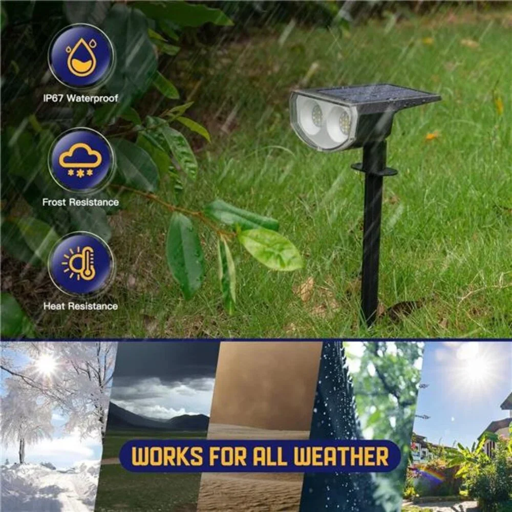 Solar Color Spot Lights Outdoor, 9 Lighting Modes Halloween Christmas 38 LEDs